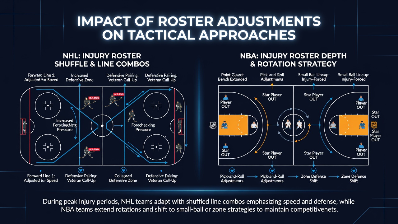 NBA coaches discussing lineup changes during playoff injury challenges